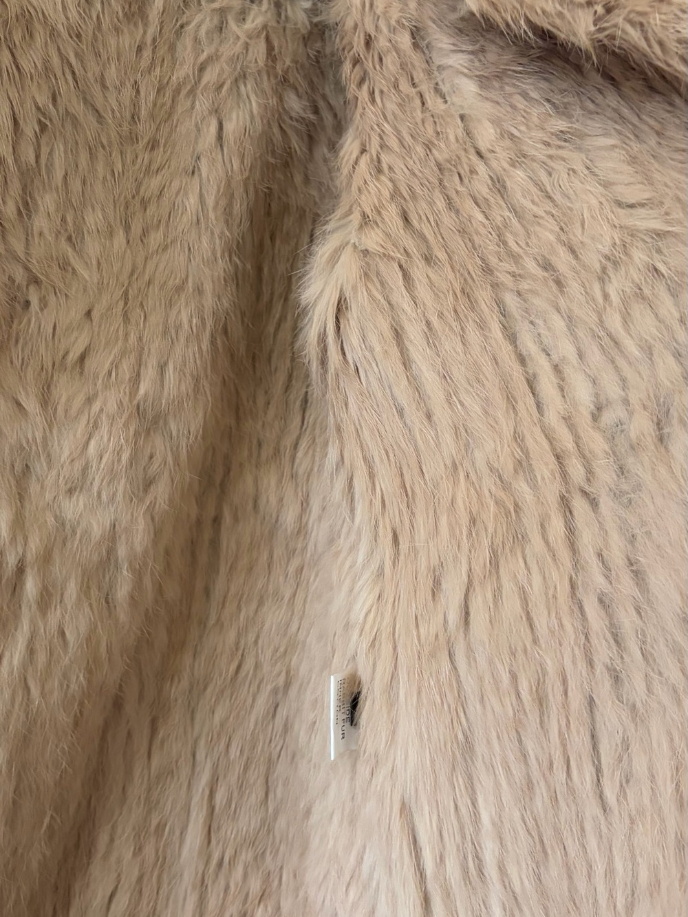 Elegant Nude Rabbit Fur Coat - Picture 5 of 8